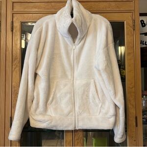 Champion White Teddy Jacket Cozy Plush Outerwear